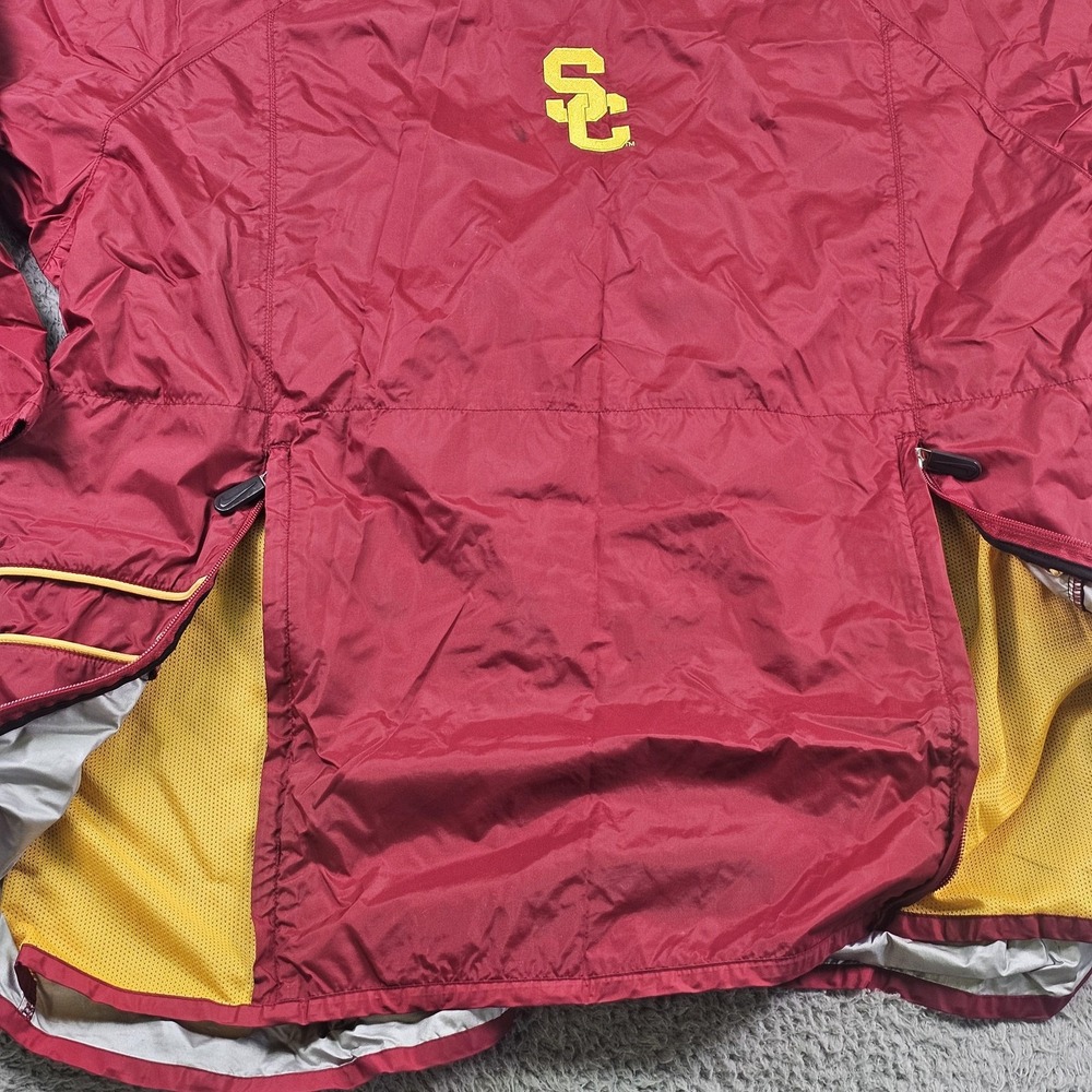 USC Trojans Jacket Mens XL Red NCAA Football Nike V Neck‎ Windbreaker Pullover - Picture 7 of 11